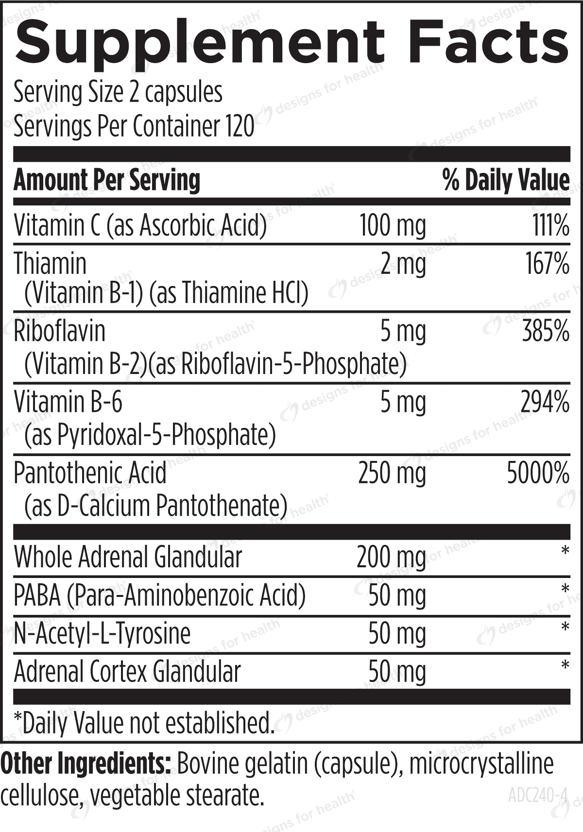 Designs for Health Adrenal Complex - 240 caps