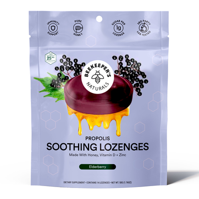 Beekeeper’s Naturals B. Soothed Elderberry Lozenges