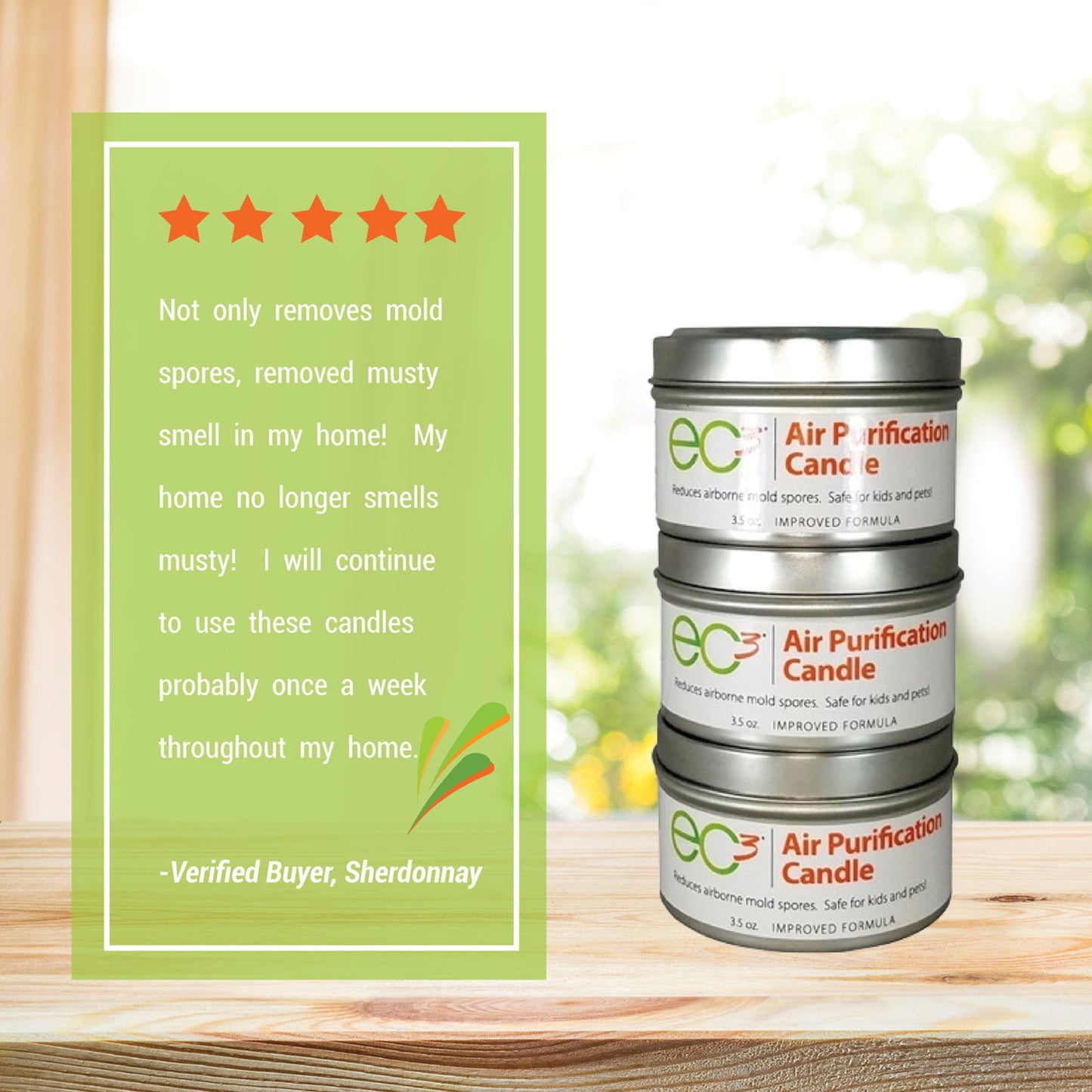 EC3 Air Purification Candle 3-pack