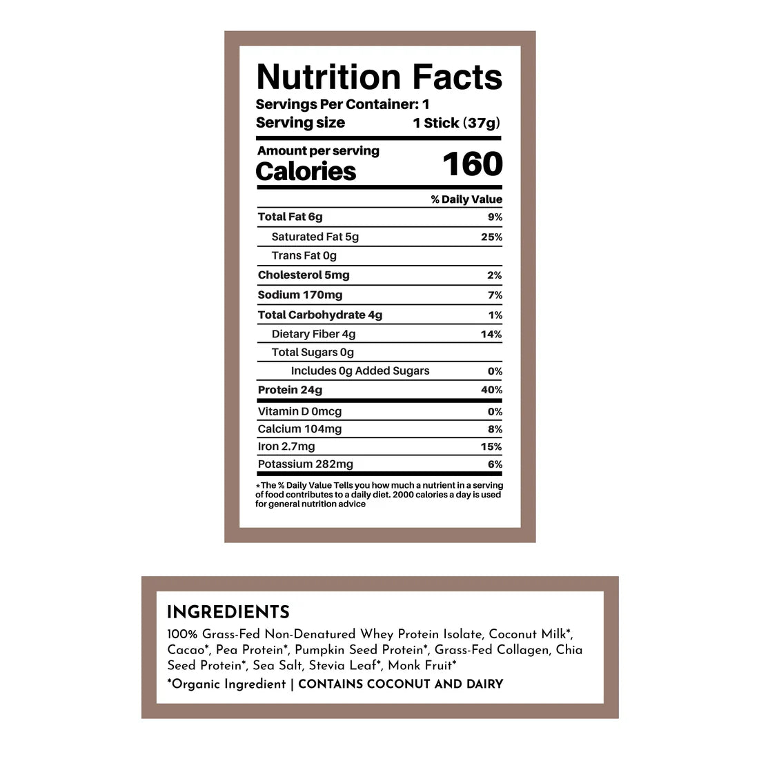 Just Ingredients WHEY Protein Powder Single Serving Stick