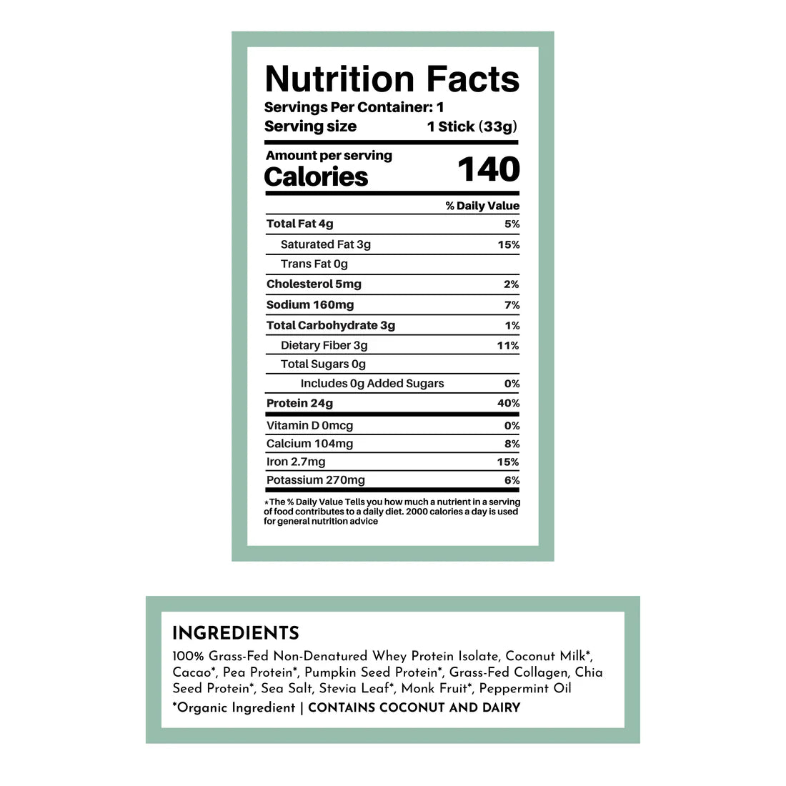 Just Ingredients WHEY Protein Powder Single Serving Stick