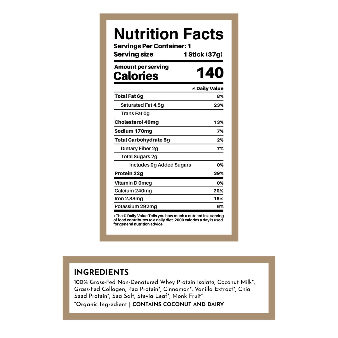 Just Ingredients WHEY Protein Powder Single Serving Stick