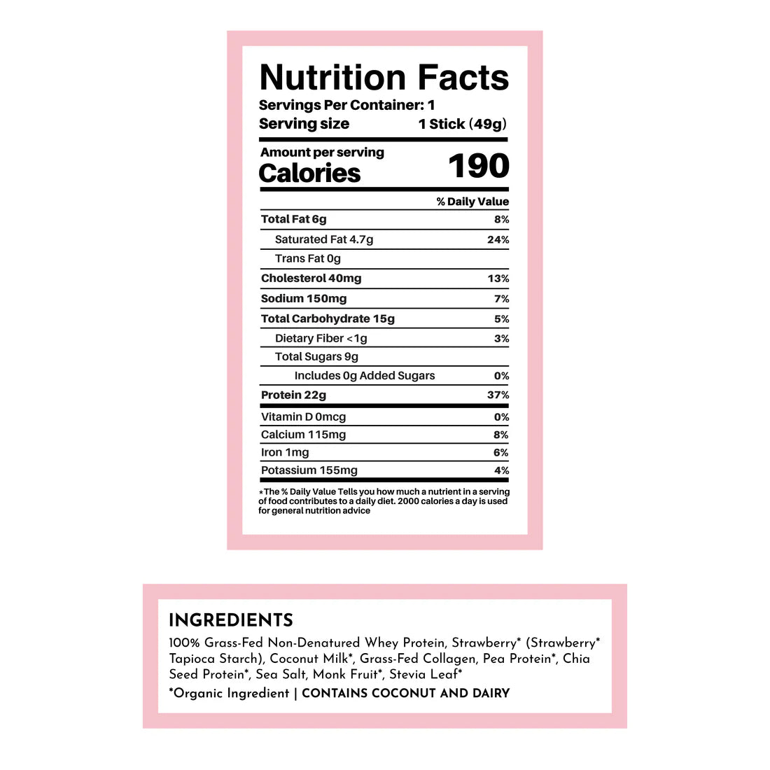 Just Ingredients WHEY Protein Powder Single Serving Stick