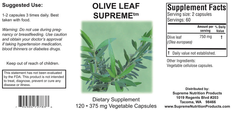 Supreme Nutrition Olive Leaf Supreme - 120 caps
