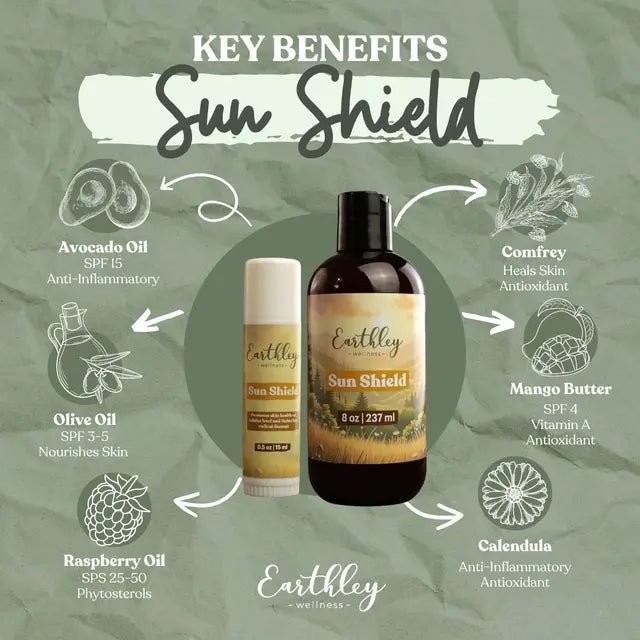 Earthley Sun Shield 8 oz. - Wholistic Nutrition - Hair, Skin & Body Care - Earthley