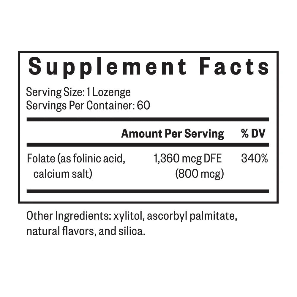 Folinic Acid Lozenge (Seeking Health) - Wholistic Nutrition - Wellness Supplements - Seeking Health