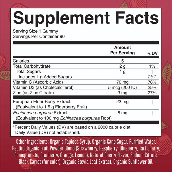 Immunity Gummies - Cherry Flavored