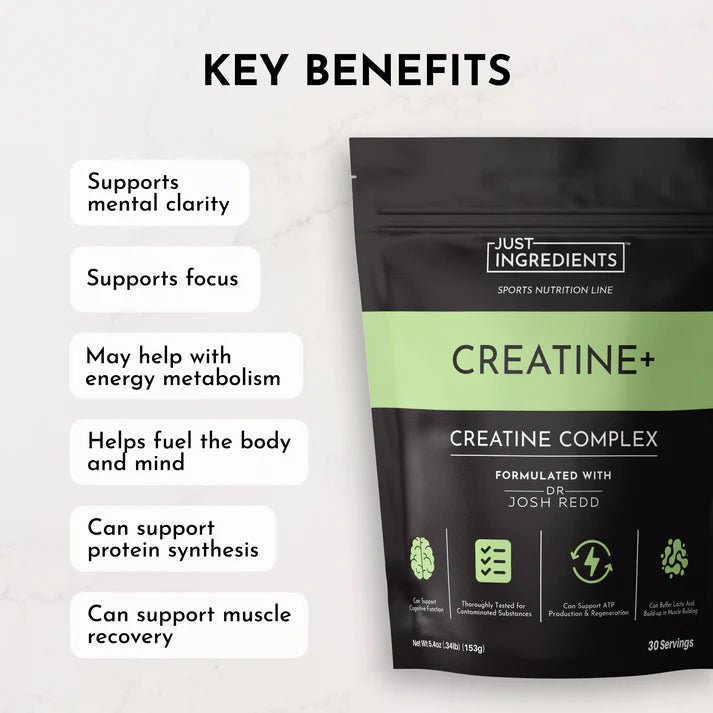 Just Ingredients Creatine+ (30 Servings) - Wholistic Nutrition - Wellness Supplements - Just Ingredients