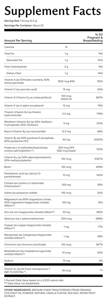 Needed Prenatal Multi Powder Vanilla - 156 grams - Wholistic Nutrition-Wellness Supplements-Needed