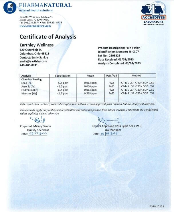 Earthley Pain Potion