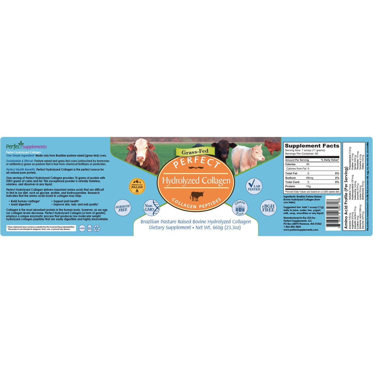 Perfect Hydrolyzed Collagen - Wholistic Nutrition - Protein Powder & Collagen - Perfect Supplements