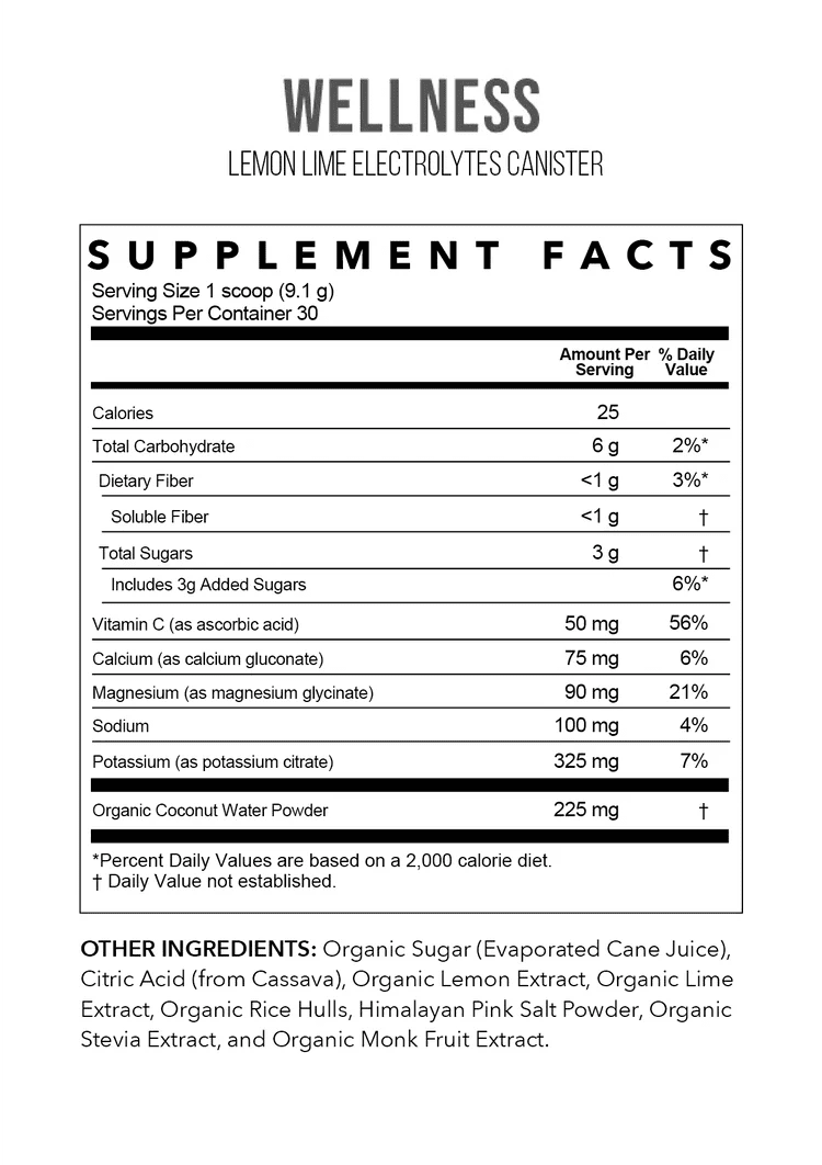 Rowe Casa Lemon Lime Electrolytes - 25 Serving Canister - Wholistic Nutrition - Minerals & Hydration - Rowe Casa