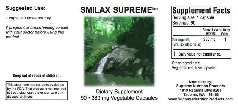 Supreme Nutrition Smilax Supreme - 90 caps - Wholistic Nutrition - Wellness Supplements - Supreme Nutrition