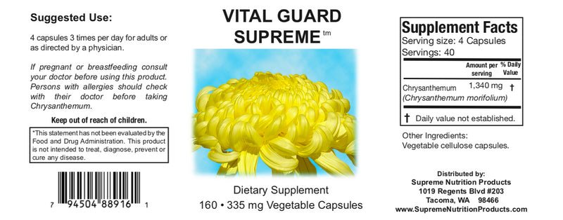 Supreme Nutrition Vital Guard Supreme - 180 caps - Wholistic Nutrition - Wellness Supplements - Supreme Nutrition