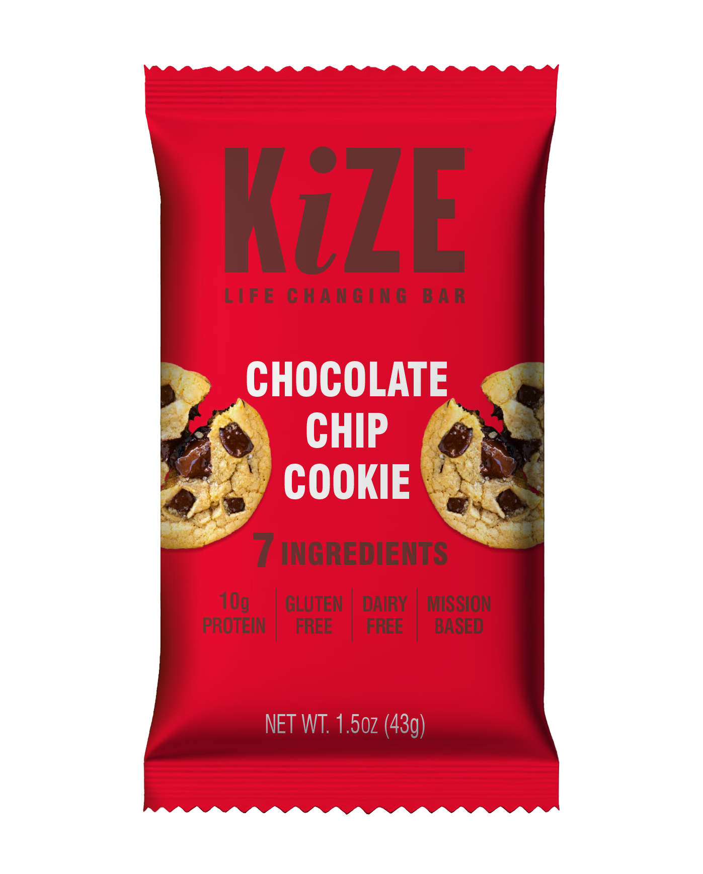 KiZE Chocolate Chip Cookie - Individual bar