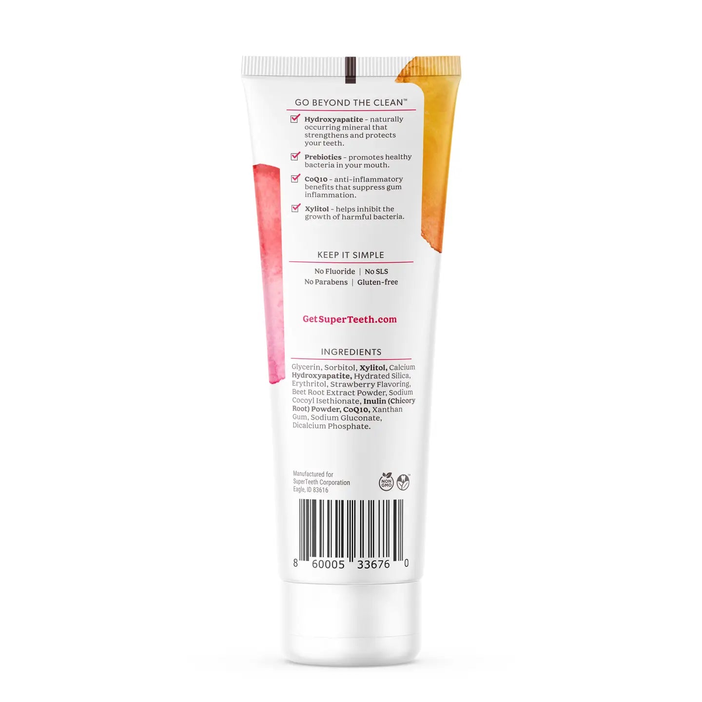 Super Teeth Prebiotic Mineral Toothpaste with Hydroxyapatite - Strawberry