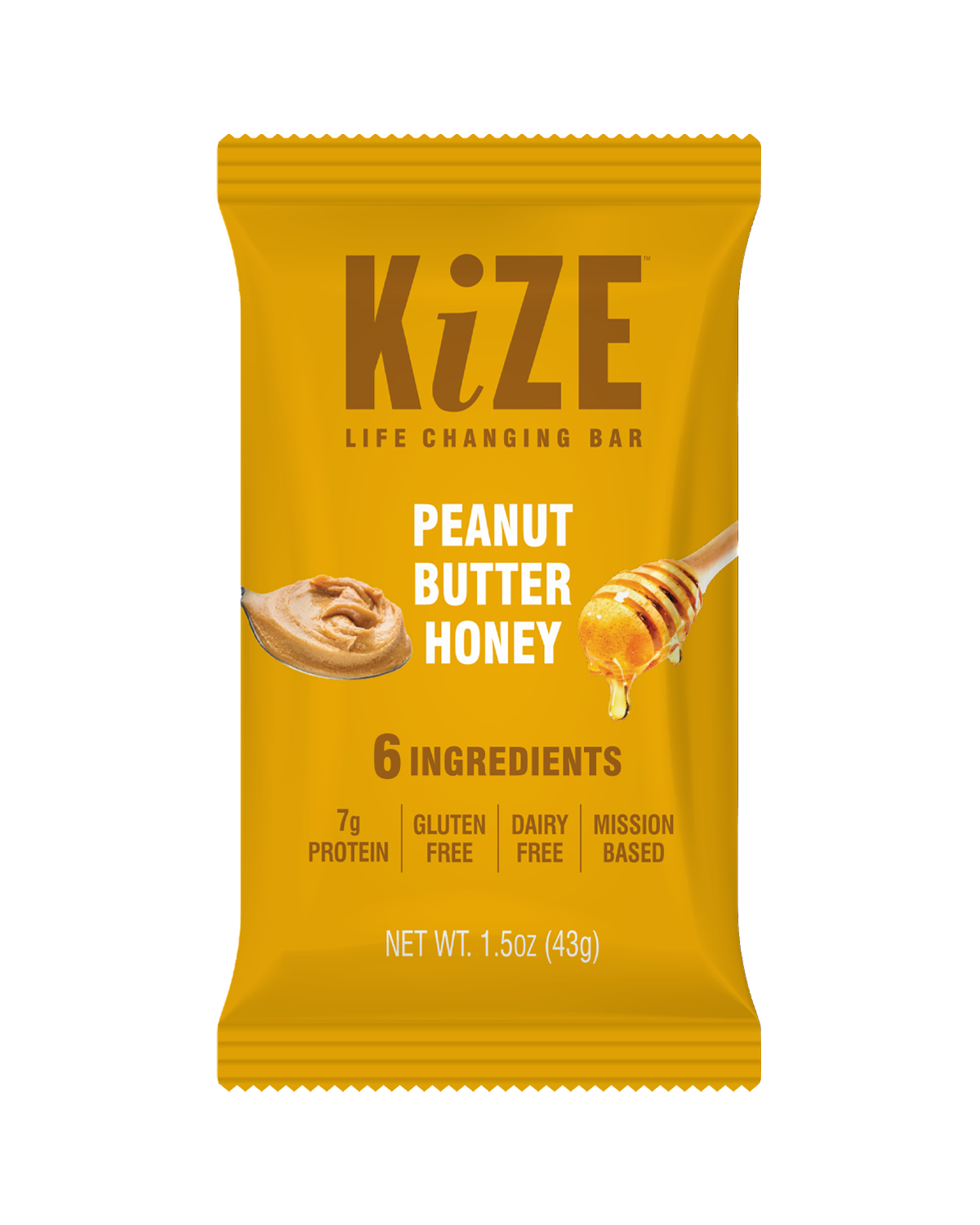 KiZE Peanut Butter Honey  - Individual bar