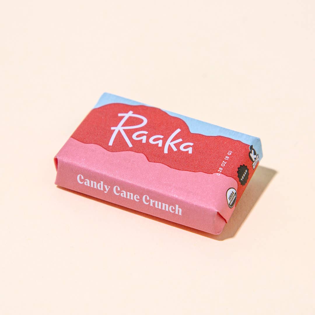 Raaka Chocolate Candy Cane Crunch Minis Bags - Holiday Winter Limited Batch