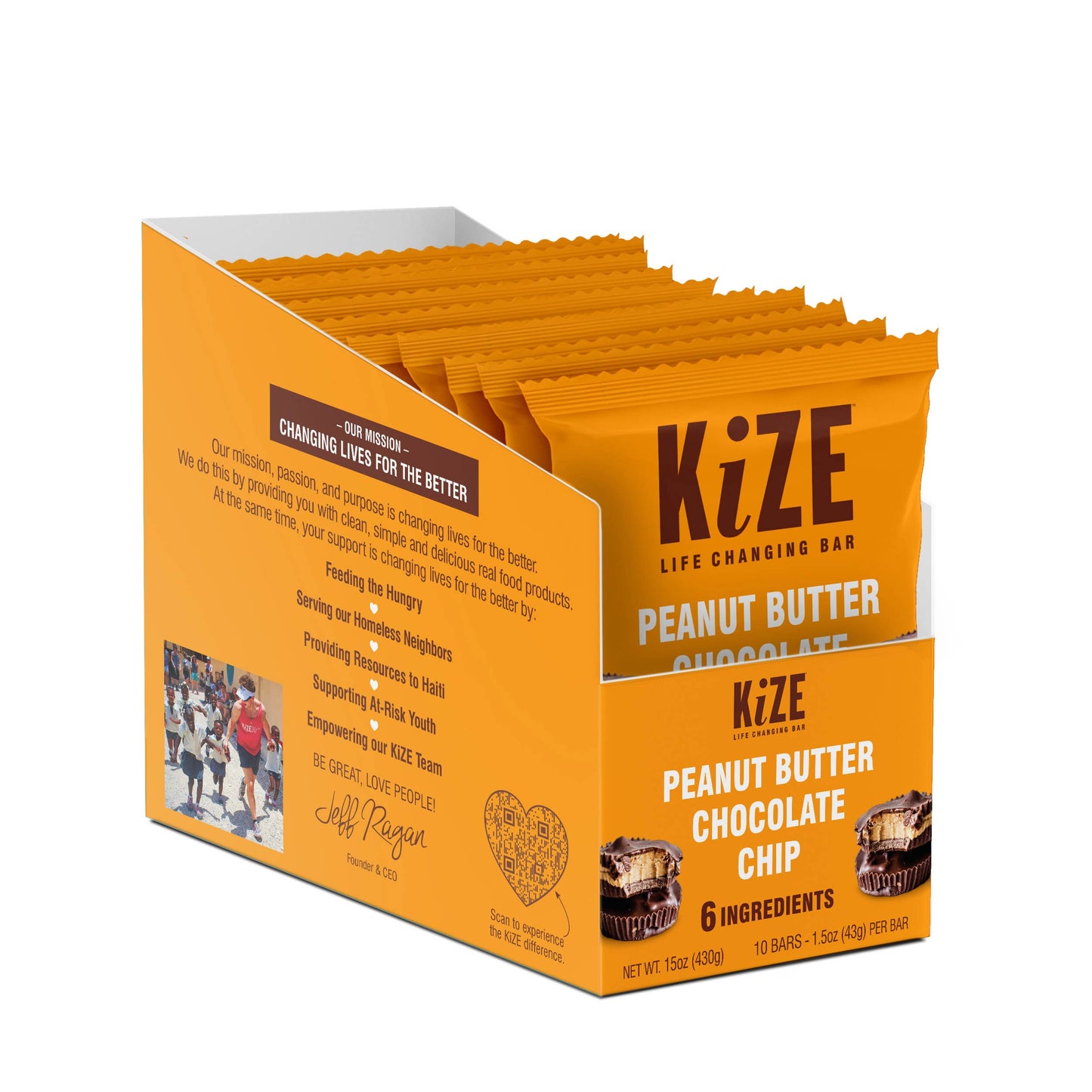 KiZE Peanut Butter Chocolate Chip - Individual bar