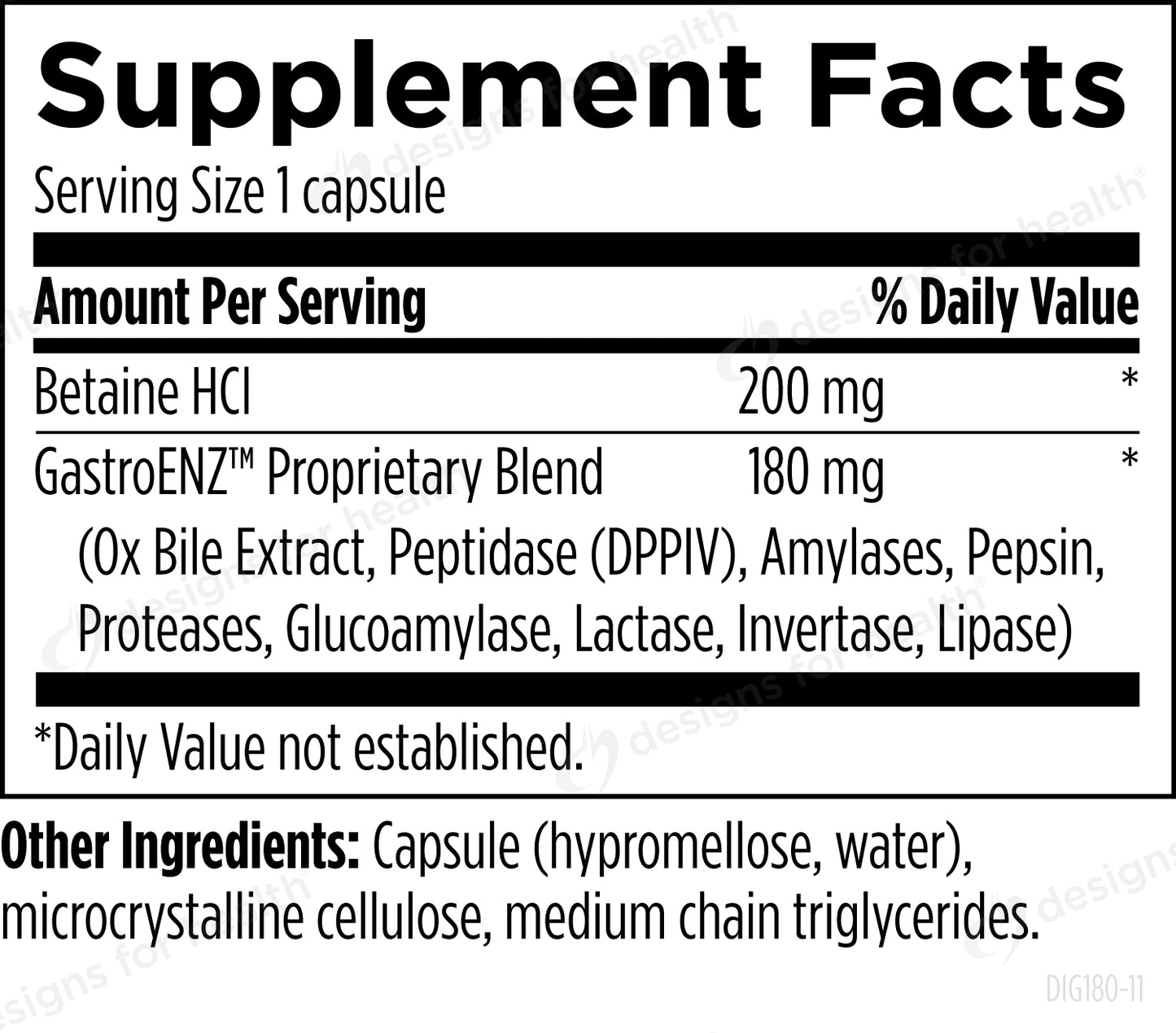 Designs for Health Digestzymes - 180 caps