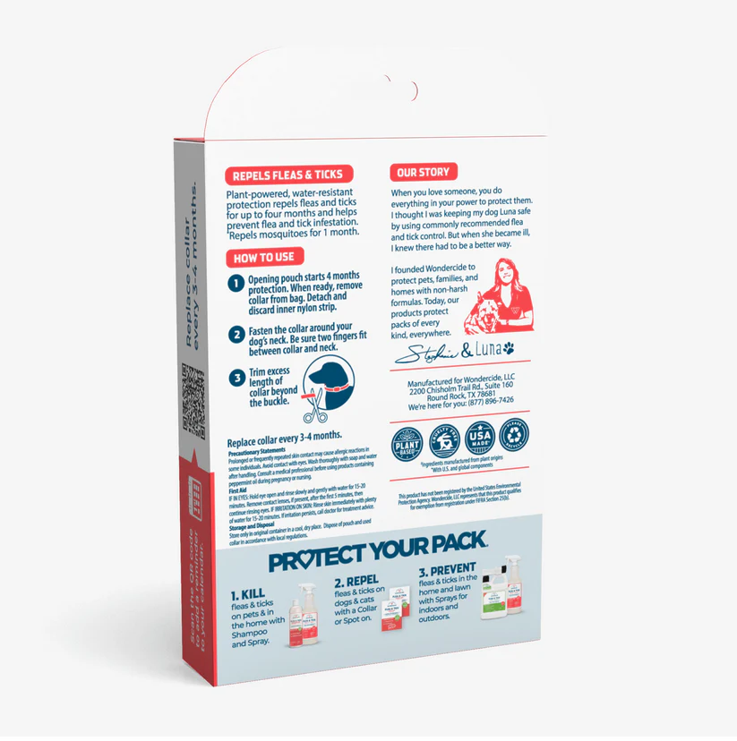 Wondercide Flea & Tick Collar for Dogs with Natural Essential Oils - Peppermint
