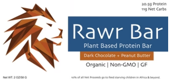 Rawr Bar (Box of 12) - Dark Chocolate + Peanut Butter