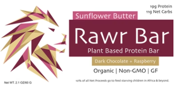 Rawr Bar (Box of 12) - Dark Chocolate + Raspberry