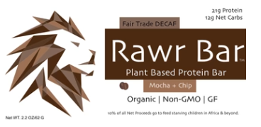 Rawr Bar (Box of 12) - Decaf Mocha + Chip