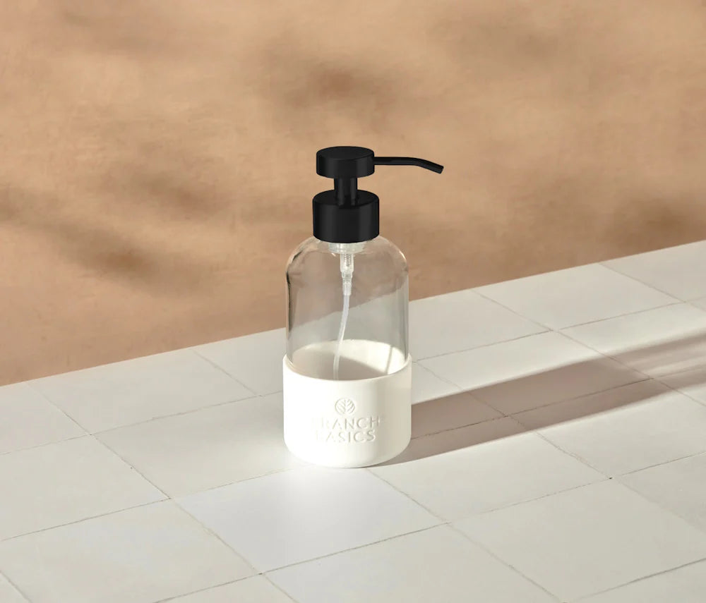 Branch Basics Foaming Wash Bottle in Glass w/ Matte Black Pump - 12 oz.