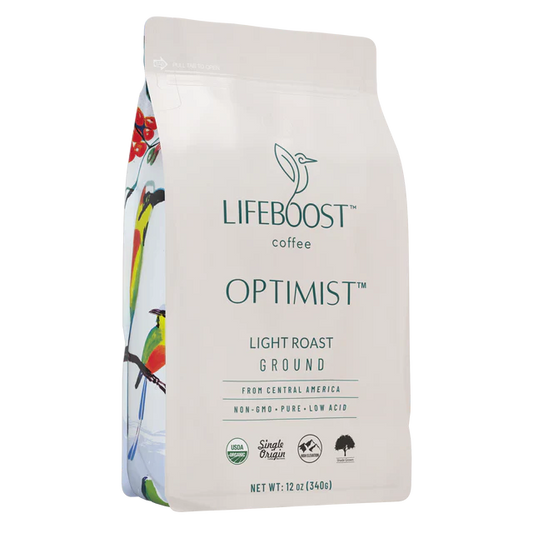 Lifeboost Coffee Optimist Light Roast Coffee 12 oz. bag