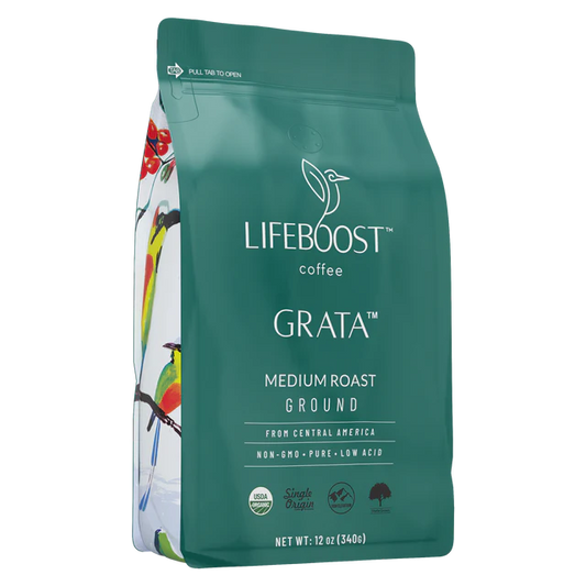 Lifeboost Coffee Medium Roast Ground Coffee 12 oz, bag