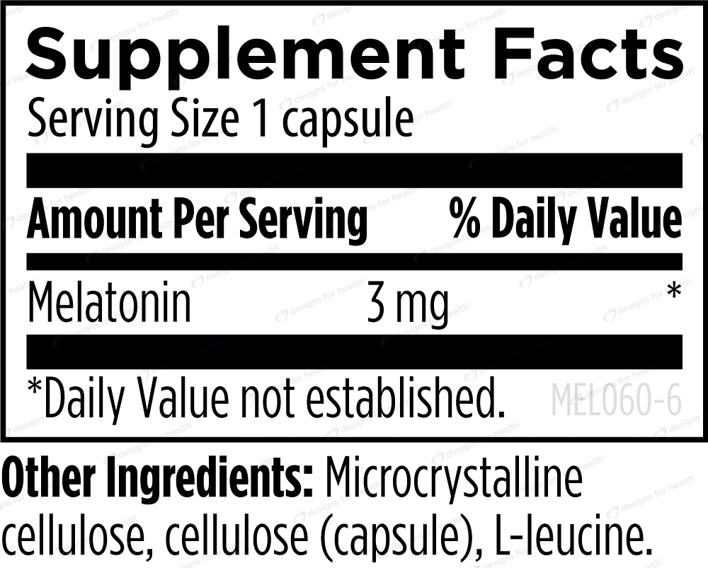 Designs for Health Melatonin 3mg - 60 capsules