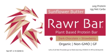 Rawr Bar (Box of 12) - Dark Chocolate Strawberry