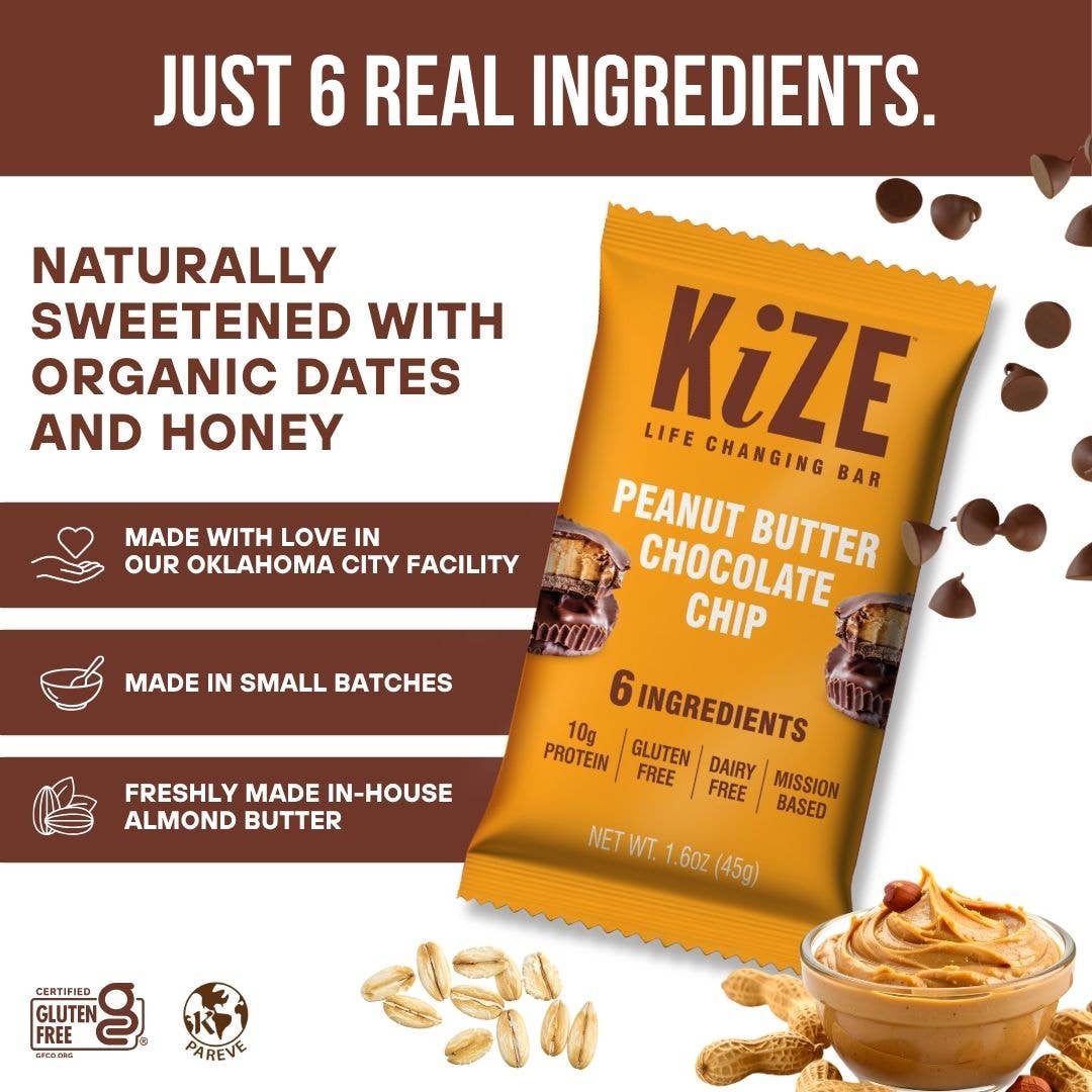 KiZE Peanut Butter Chocolate Chip - Individual bar