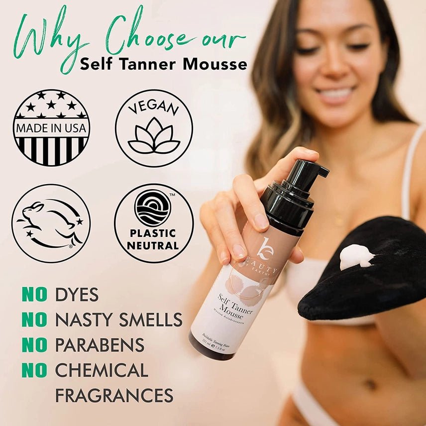 Beauty by Earth Self Tanner Body Tanning Mousse - 7.5 oz. - Wholistic Nutrition - Hair, Skin & Body Care - Beauty by Earth
