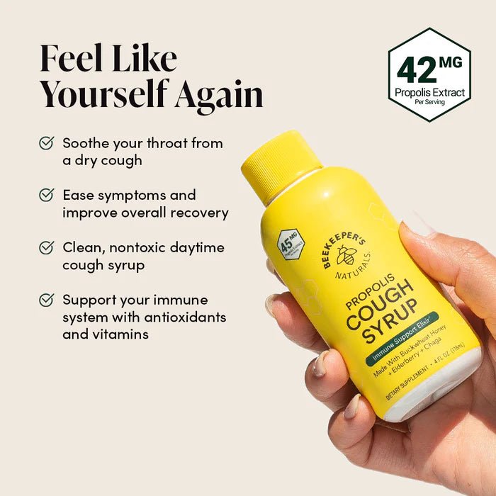 Beekeeper's Naturals Propolis Cough Syrup - Wholistic Nutrition - Wholistic Medicine Cabinet - Beekeeper's Naturals