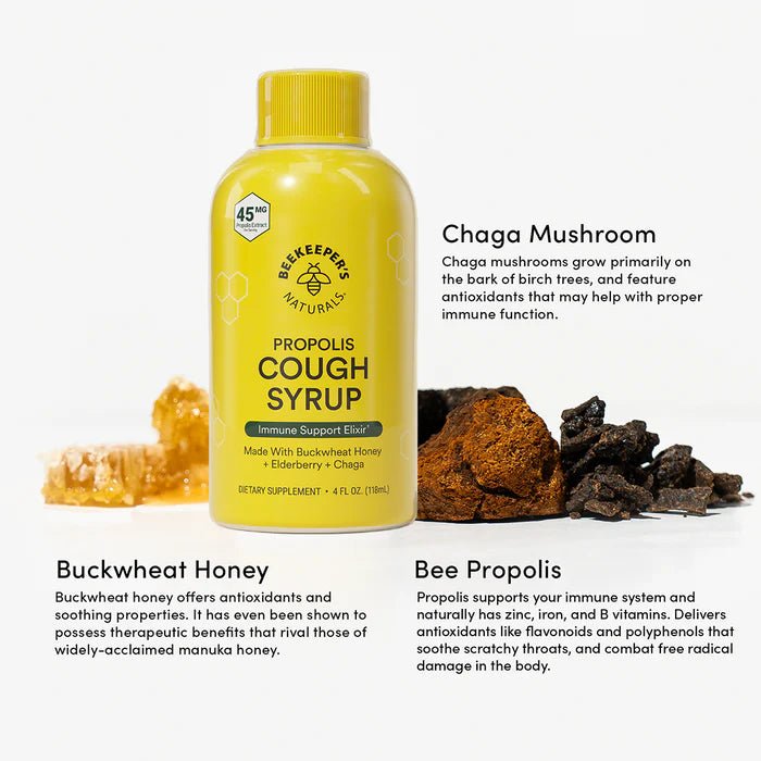 Beekeeper's Naturals Propolis Cough Syrup - Wholistic Nutrition - Wholistic Medicine Cabinet - Beekeeper's Naturals