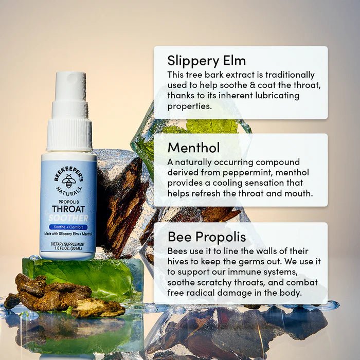Beekeeper's Naturals Propolis Throat Soother - Wholistic Nutrition - Wholistic Medicine Cabinet - Beekeeper's Naturals