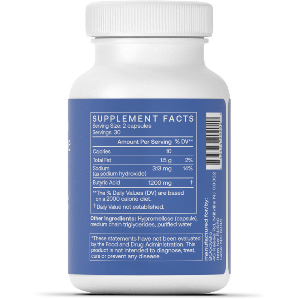 BodyBio Sodium Butyrate - 60 caps - Wholistic Nutrition - Wellness Supplements - BodyBio