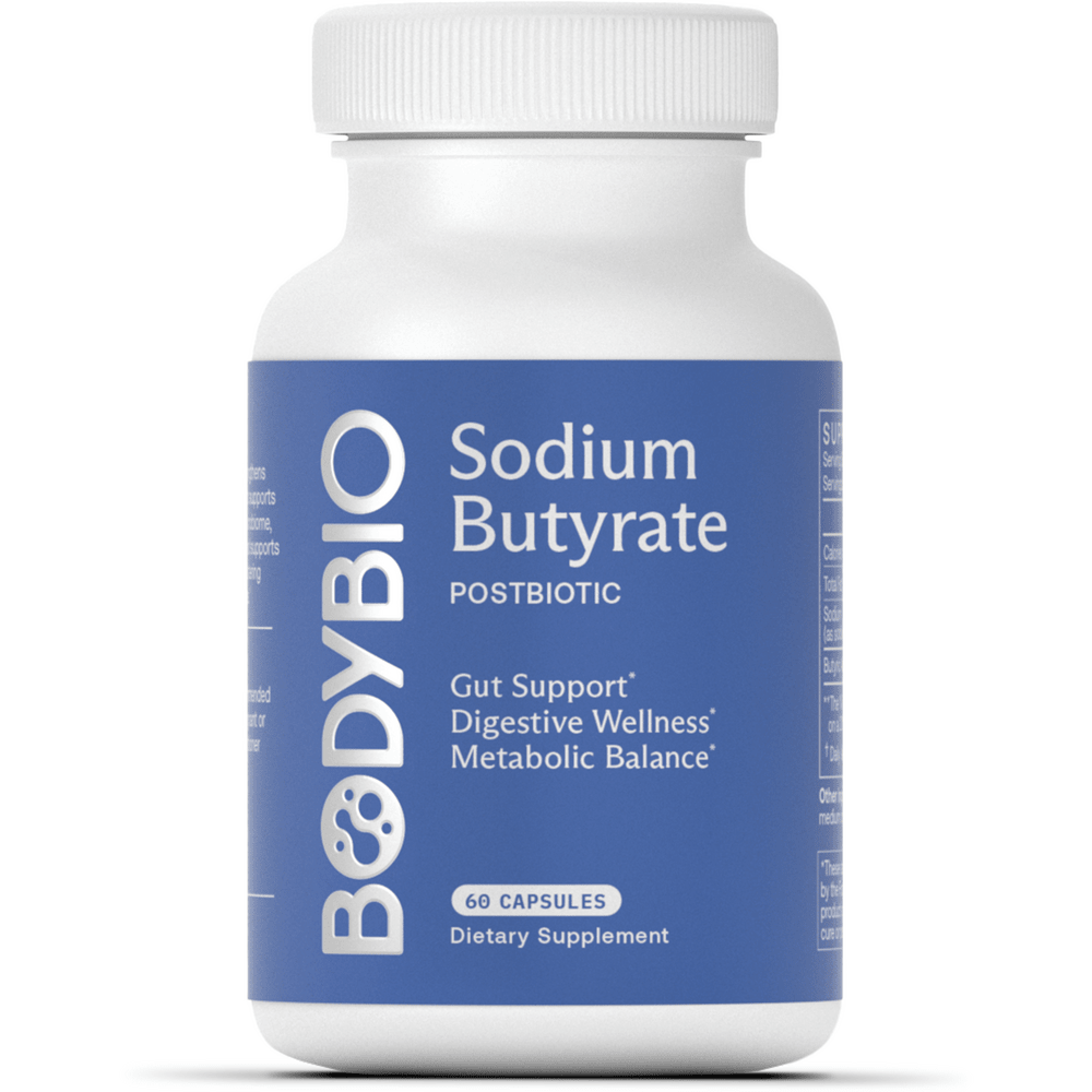 BodyBio Sodium Butyrate - 60 caps - Wholistic Nutrition - Wellness Supplements - BodyBio