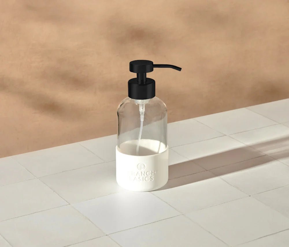 Branch Basics Foaming Wash Bottle in Glass w/ Matte Black Pump - 12 oz. - Wholistic Nutrition - Cleaning & Laundry - Branch Basics