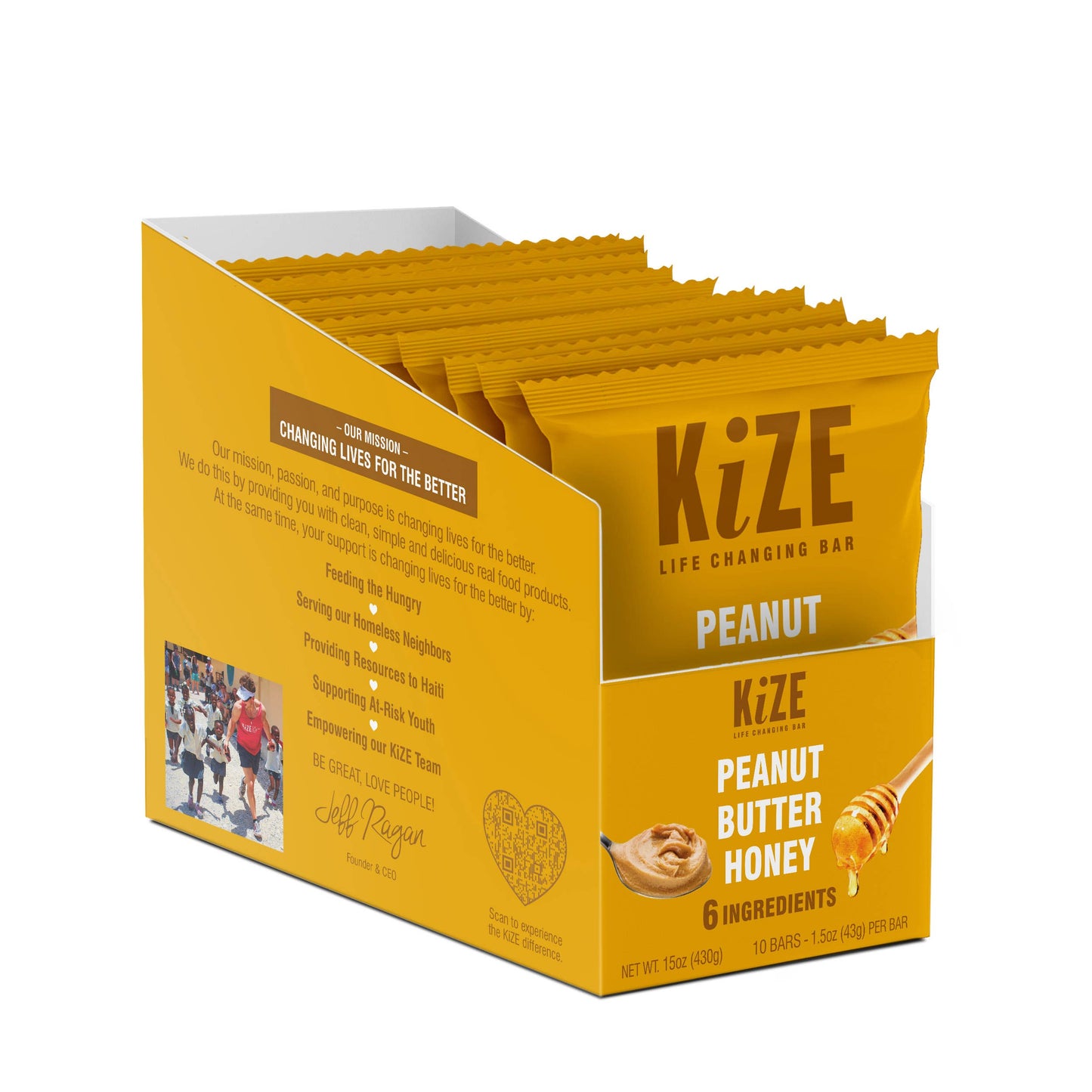 KiZE Peanut Butter Honey  - Individual bar