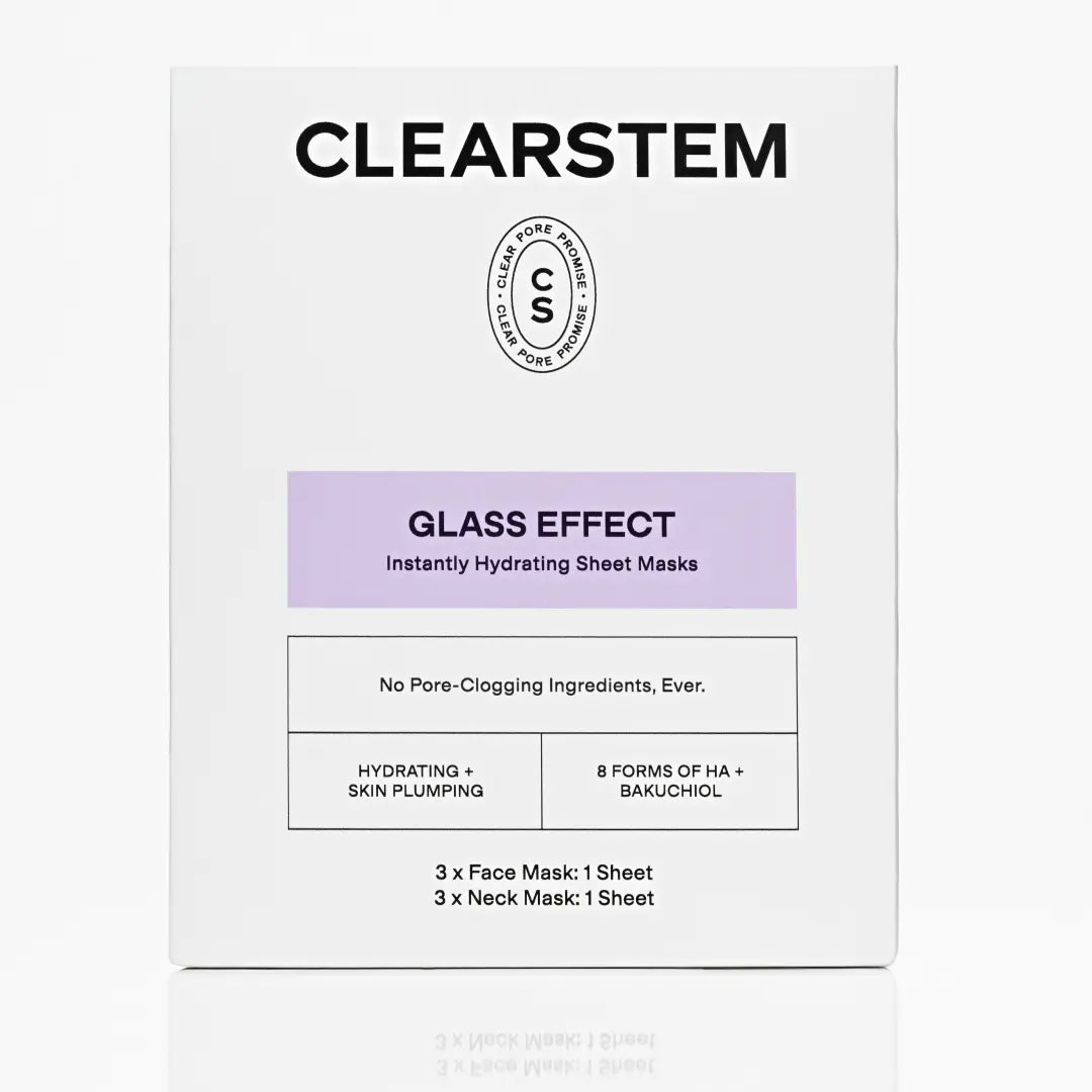 Clearstem GLASS EFFECT Face + Neck Sheet Masks - Wholistic Nutrition - Hair, Skin & Body Care - Clearstem