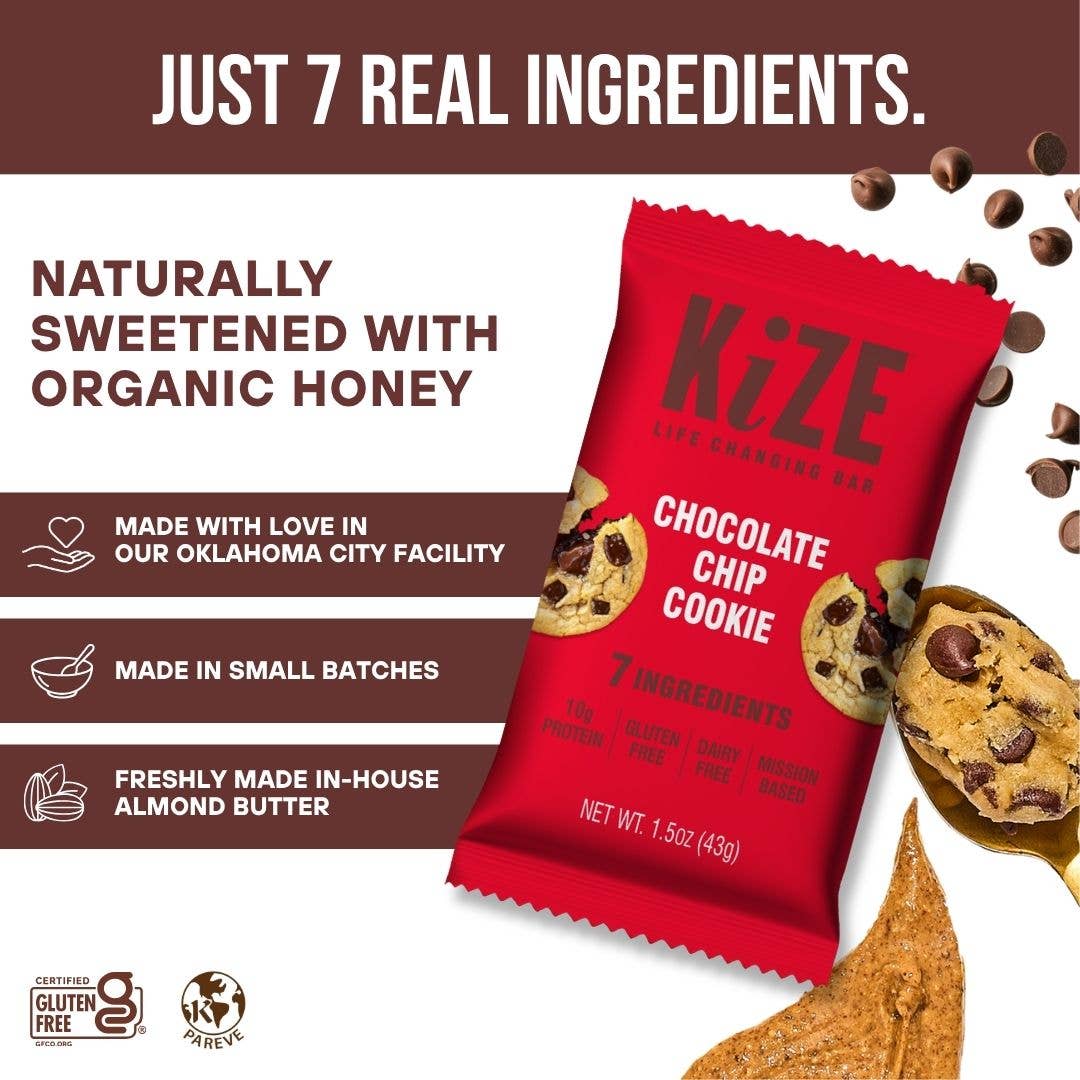KiZE Chocolate Chip Cookie - Individual bar