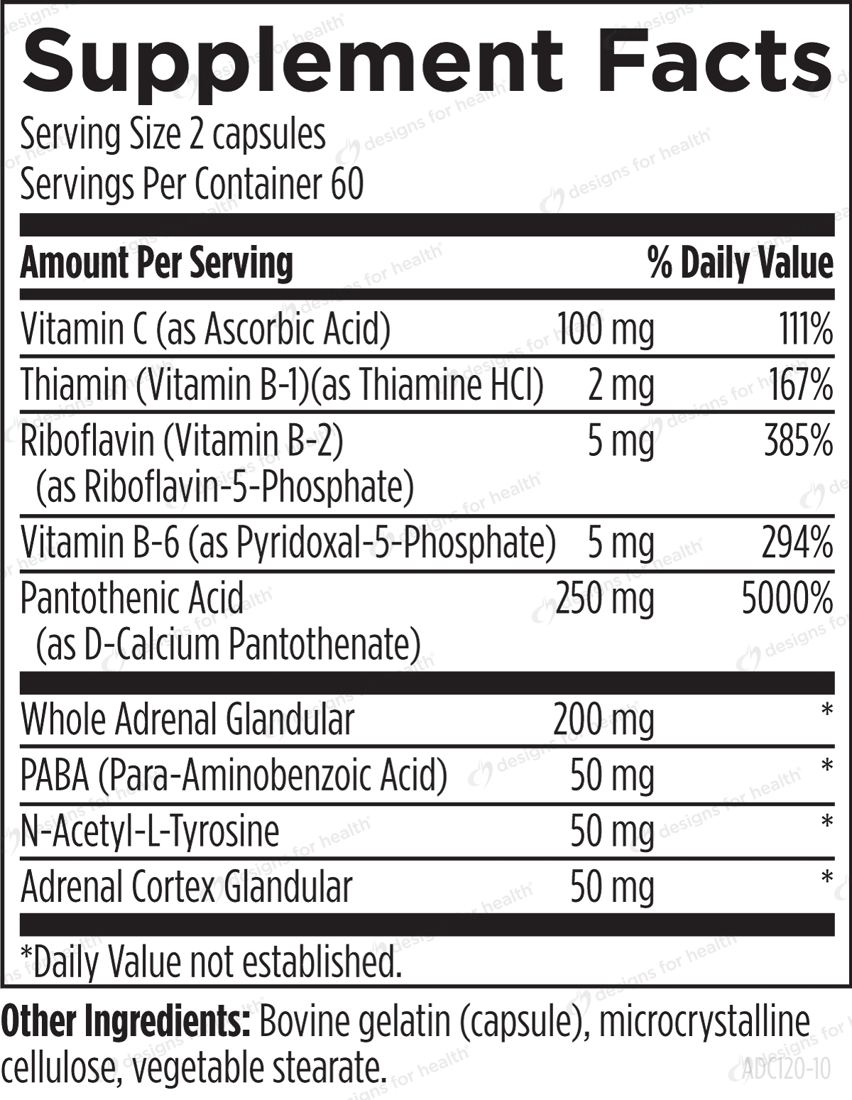 Designs for Health Adrenal Complex 120 caps - Wholistic Nutrition - Default - Designs for Health
