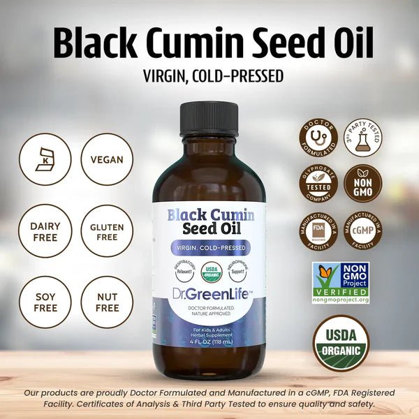Dr. Green Life Black Cumin Seed Oil - Wholistic Nutrition - Wellness Supplements - Dr. Green Life/Mom