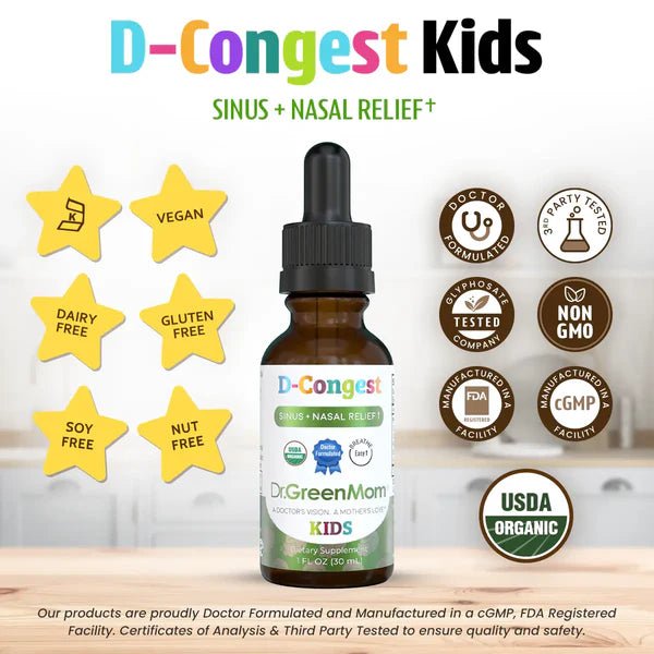 Dr. Green Life D - Congest™ Kids - Wholistic Nutrition - Wholistic Medicine Cabinet - Dr. Green Life/Mom