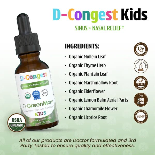 Dr. Green Life D - Congest™ Kids - Wholistic Nutrition - Wholistic Medicine Cabinet - Dr. Green Life/Mom