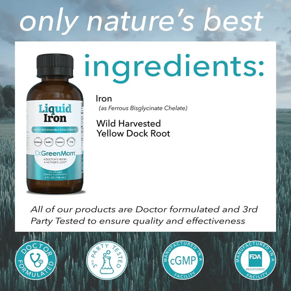 Dr. Green Life Liquid Iron - Wholistic Nutrition - Wellness Supplements - Dr. Green Life/Mom