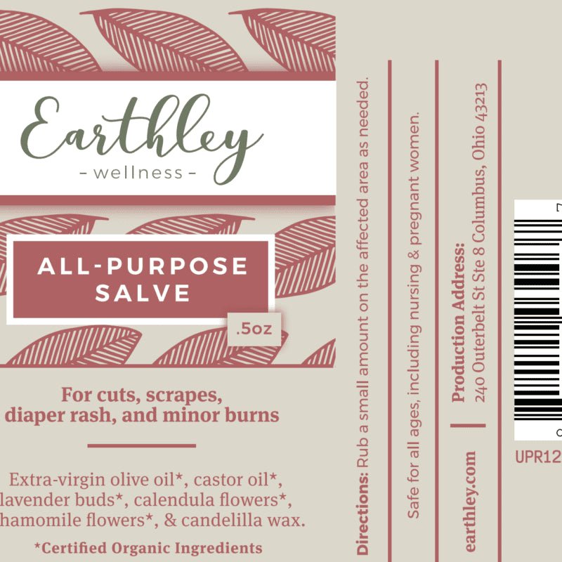 Earthley All Purpose Salve .5 oz - Wholistic Nutrition - Hair, Skin & Body Care - Earthley